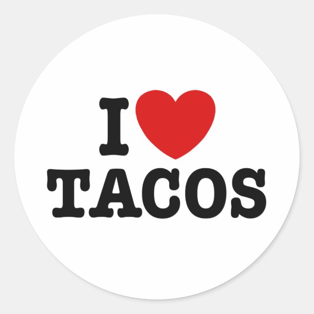 Sticker Rond J'adore les Tacos (Devant)