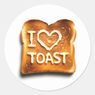 Sticker Rond J'adore les toasts