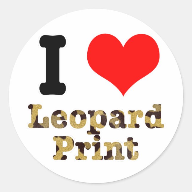 Sticker Rond J'ADORE l'imprimé léopard (Devant)