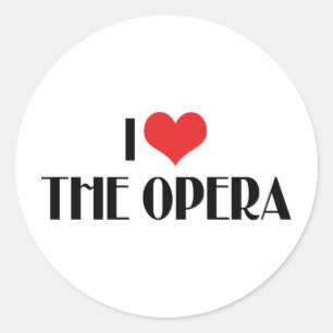 Sticker Rond J'adore l'opéra