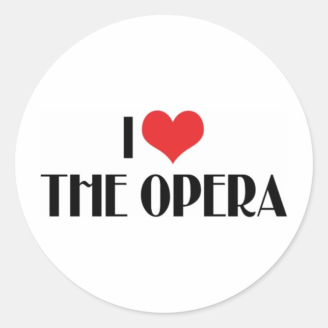 Sticker Rond J'adore l'opéra (Devant)