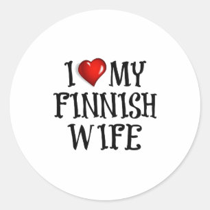 Sticker Rond J'adore ma feuille d'autocollant finlandaise pour