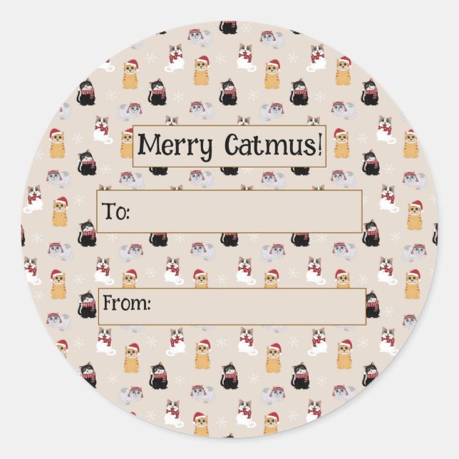 Sticker Rond J'adore mes chats (Devant)