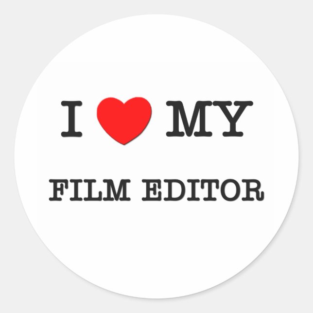 Sticker Rond J'adore mon ÉDITEUR DE FILM (Devant)
