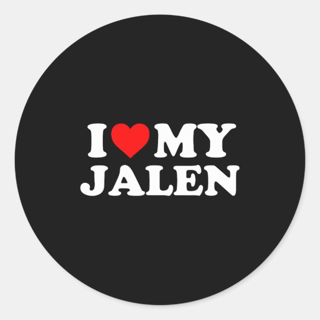 Sticker Rond J'adore mon Jalen  (Devant)