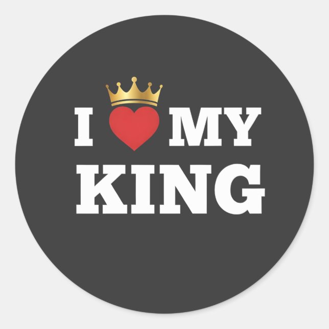 Sticker Rond J'adore mon roi  (Devant)