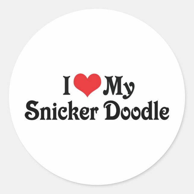 Sticker Rond J'adore mon Snicker Doodle (Devant)