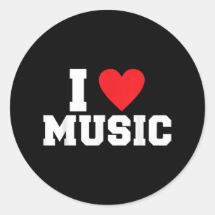 Sticker Rond J'adore Music Lover