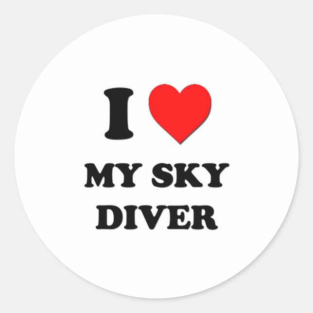Sticker Rond J'adore My Sky Diver (Devant)