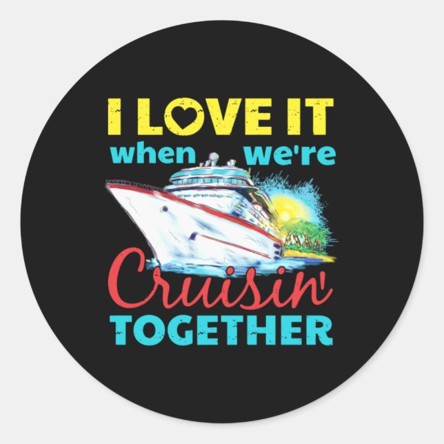 Sticker Rond J'adore Quand On Roule Ensemble (Devant)