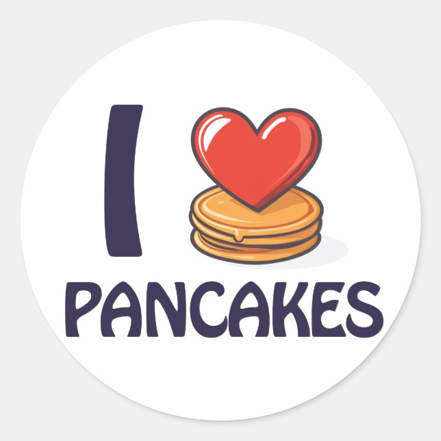 Sticker Rond J'adore T-shirt Pancakes (Devant)