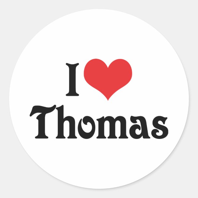 Sticker Rond J'adore Thomas (Devant)