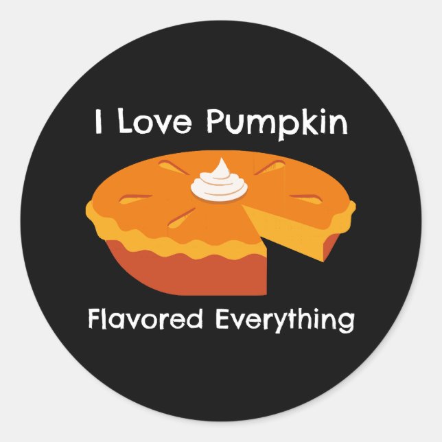 Sticker Rond J'adore tout avec Épice de Citrouille (Devant)