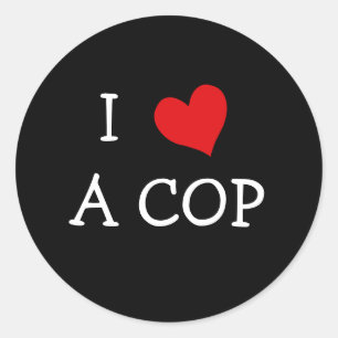 STICKER ROND J'ADORE UN COP