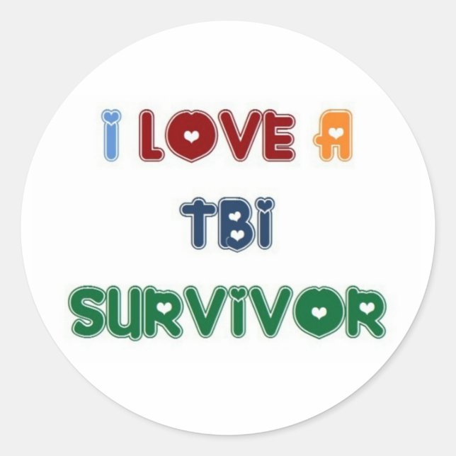 STICKER ROND J'ADORE UN SURVIVANT DE TBI (Devant)