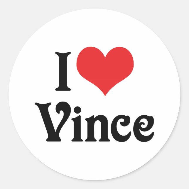 Sticker Rond J'adore Vince (Devant)