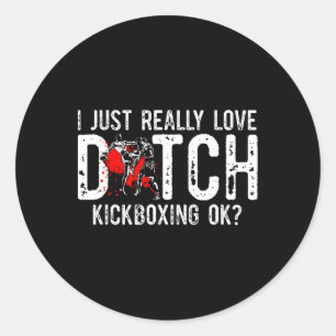 Sticker Rond J'adore vraiment l'art martial Muay Thai Kickboxin