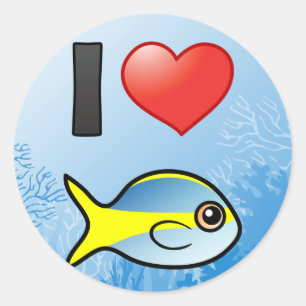 Sticker Rond J'adore Yellowtail Snapper