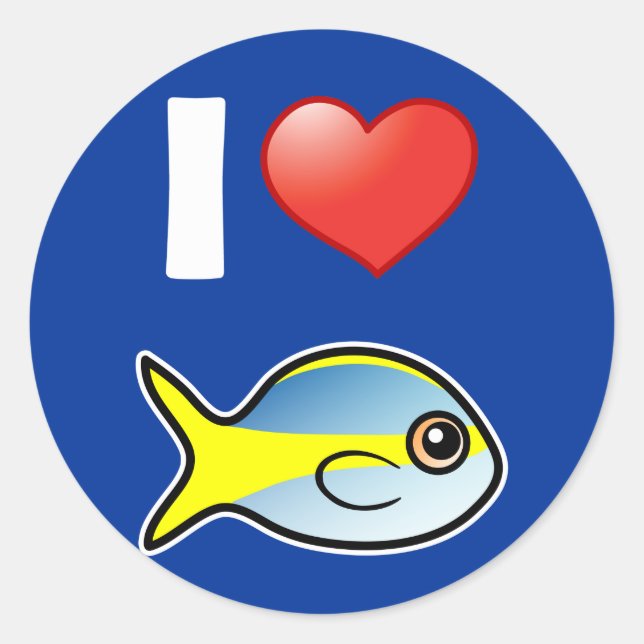 Sticker Rond J'adore Yellowtail Snapper (Devant)