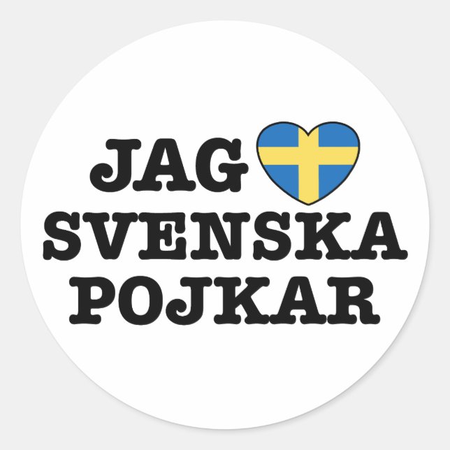 Sticker Rond Jag Svenska Pojkar (Devant)