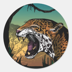 Sticker Rond Jaguar