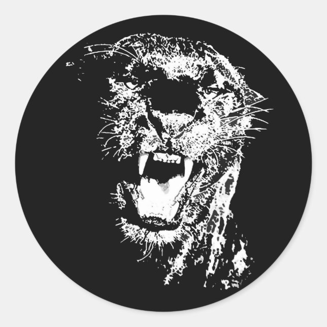 Sticker Rond Jaguar noir (Devant)