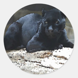 Sticker Rond Jaguar noir