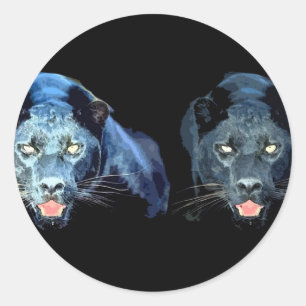 Sticker Rond Jaguar - Panthère noire