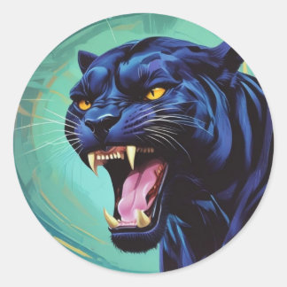 Sticker Rond Jaguar - Panthère noire