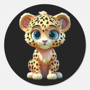 Sticker Rond jaguar sauvage