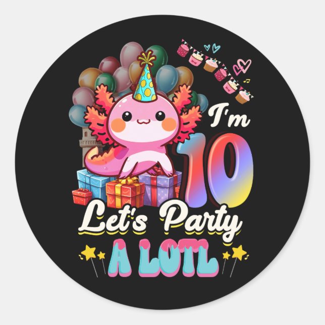 Sticker Rond J'ai 10 ans Faisons la fête du Lotl 10e anniversai (Devant)
