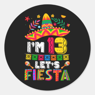 Sticker Rond J'ai 13 ans Fêtons 13ème anniversaire Mexique