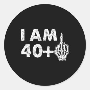 Sticker Rond J'ai 41 ans Fun Skeleton Middle Fun 41st B
