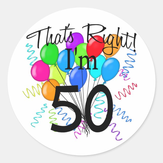 Sticker Rond J'ai 50 ans - Anniversaire (Devant)