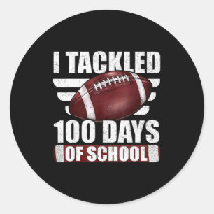 Sticker Rond J'ai abordé le football du 100e jour d'école 100e