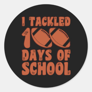 Sticker Rond J'Ai Attaqué 100 Jours De Football Scolaire Pour G