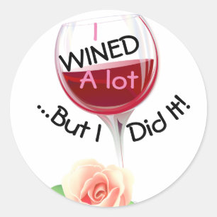 Sticker Rond J'ai beaucoup bu un décor de chapeau de remise de