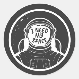 STICKER ROND J'AI BESOIN D'ESPACE