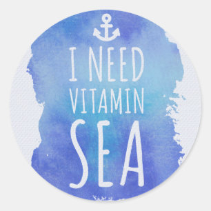 Sticker Rond J'Ai Besoin D'Un Devis De Vitamine Mer