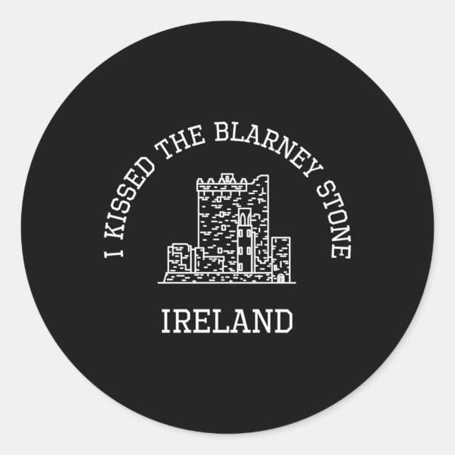 Sticker Rond J'Ai Bissé Le Blarney Stone Irlande Blarney Castle (Devant)