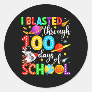 Sticker Rond J'Ai Blessé Pendant 100 Jours D'École 100E Jour D'