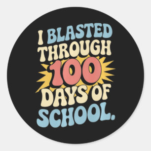 Sticker Rond J'Ai Blessé Pendant 100 Jours D'École 100E Jour Ki