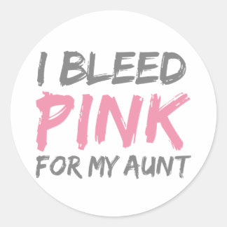 Sticker Rond J'Ai Bleu Rose Tante Cancer Du Sein