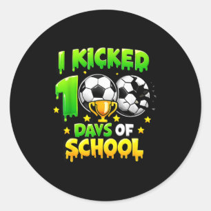 Sticker Rond J'ai botté 100 jours de football scolaire garçons