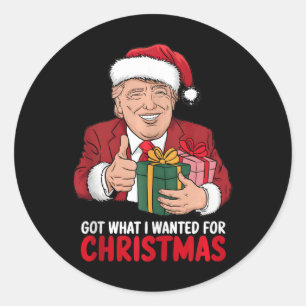Sticker Rond J'Ai Ce Que J'Ai Recherché Pour Noël Trump Xmas Fu