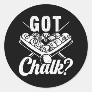 Sticker Rond J'Ai Chalk Billard Joueur Snooker 8 9 Ball