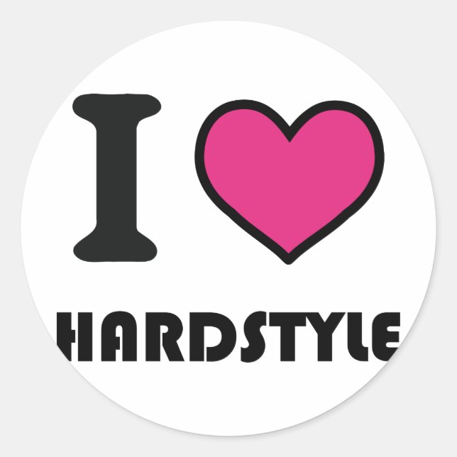 Sticker Rond j'ai coeur hardstyle (Devant)