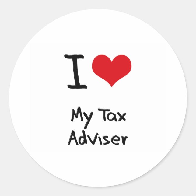 Sticker Rond J'ai coeur Mon conseiller fiscal (Devant)