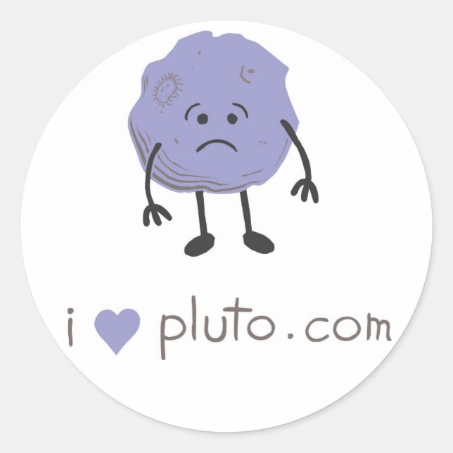 Sticker Rond j'ai coeur pluto.com (Devant)