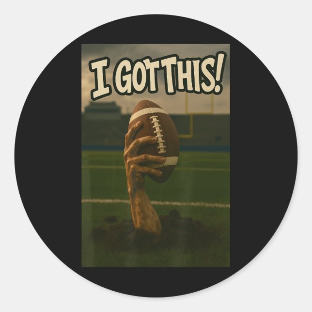 Sticker Rond J'Ai Compris Ça - Football Zombie (Devant)